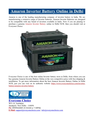 Amaron Inverter Battery Online in Delhi