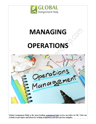 A Report on Operations Management Process and Strategies