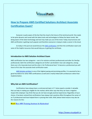 How to Prepare AWS Certified Solutions Architect Associate Certification Exam?