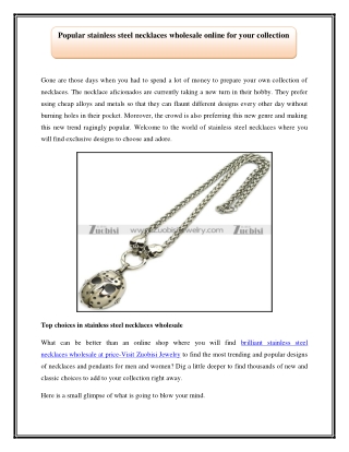 Popular stainless steel necklaces wholesale online for your collection