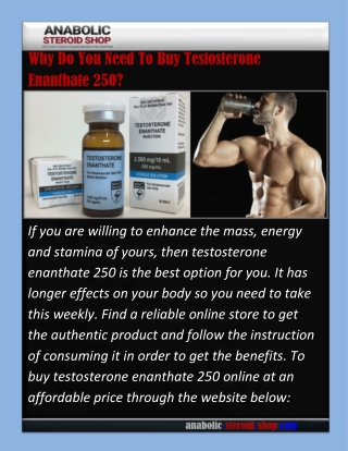 Why Do You Need To Buy Testosterone Enanthate 250?