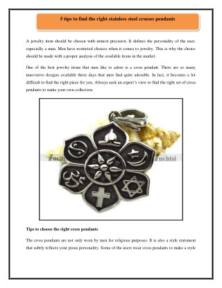 5 tips to find the right stainless steel crosses pendants