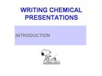 WRITING CHEMICAL PRESENTATIONS