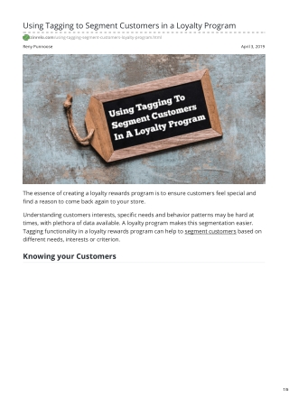 Using Tagging to Segment Customers in a Loyalty Program