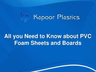 All you Need to Know about PVC Foam Sheets and Boards