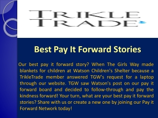 Best Pay It Forward Stories - Trikletrade