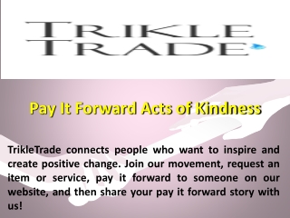 Pay It Forward Acts of Kindness