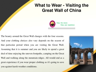 What to Wear - Visiting the Great Wall of China