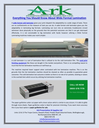 Everything You Should Know About Wide Format Lamination