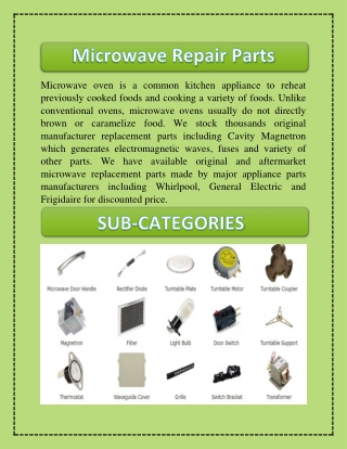 Microwave Repair Parts