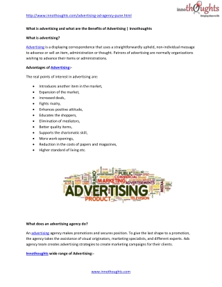 Benefits of advertising | best Ad agency in Pune | Innothoughts