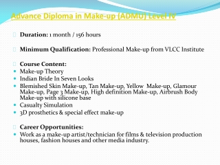 VLCC Advance Diploma in Cosmetic Makeup
