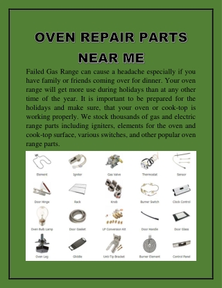 Oven Repair Parts Near Me