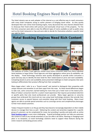 Hotel Booking Engines Need Rich Content