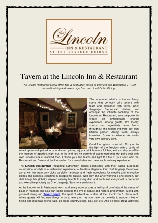 Tavern at The Lincoln Inn and Restaurant