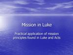 Mission in Luke