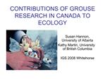 CONTRIBUTIONS OF GROUSE RESEARCH IN CANADA TO ECOLOGY