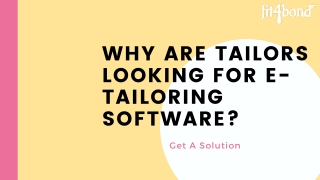 Why are Tailors Looking for E-Tailoring Software?