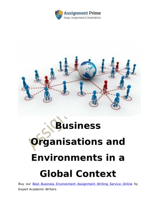 Business Organisations and Environments in a Global Context