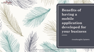 Mobile application for your business | Its uses and benefits | Innothoughts