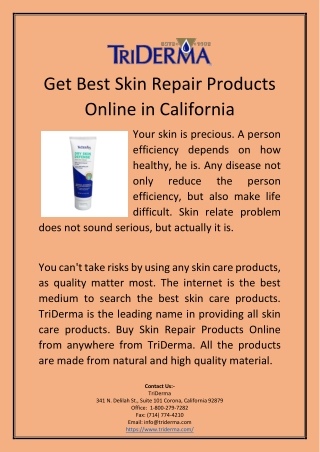 Get Best Skin Repair Products Online in California