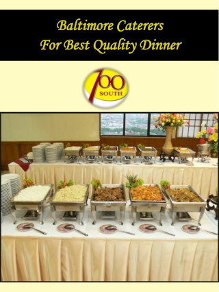 Baltimore Caterers For Best Quality Dinner
