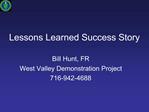 Lessons Learned Success Story