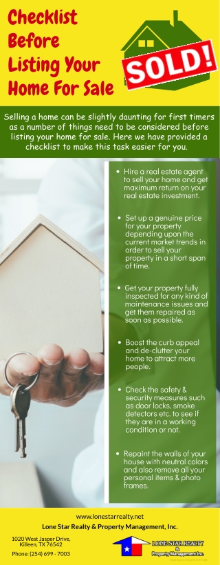 Checklist Before Listing Your Home For Sale