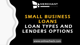 Small business loans loan types and lenders options