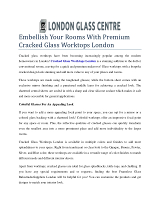 Cracked Glass Worktops London
