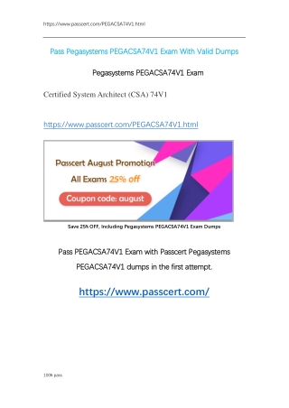 Pegasystems PEGACSA74V1 Exam Dumps