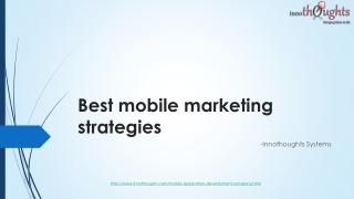 Best Mobile Marketing | mobile application development in pune | Innothoughts