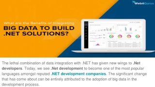 What are the Benefits of Integrating Big Data to Build .Net Solutions?