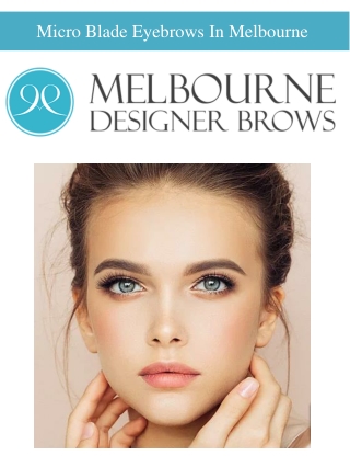Micro Blade Eyebrows In Melbourne