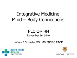 Integrative Medicine Mind – Body Connections