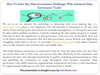 How To Solve Key Data Governance Challenges With Advanced Data Governance Tools?