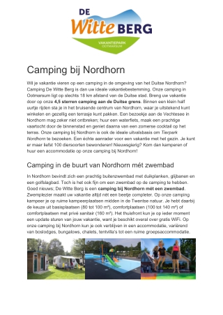 Vakantiepark de Witte Berg - Camping Nordhorn