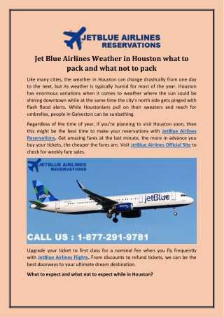 Jet Blue Airlines Weather in Houston what to pack and what not to pack
