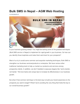 Bulk SMS in Nepal – AGM Web Hosting