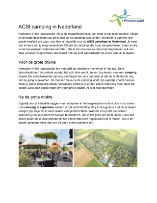 ACSI camping Nederland