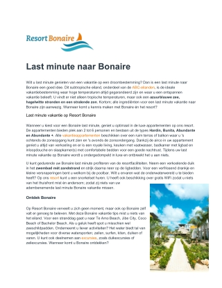 Resort Bonaire - Last minute bonaire