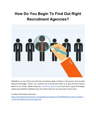 How Do You Begin To Find Out Right Recruitment Agencies?