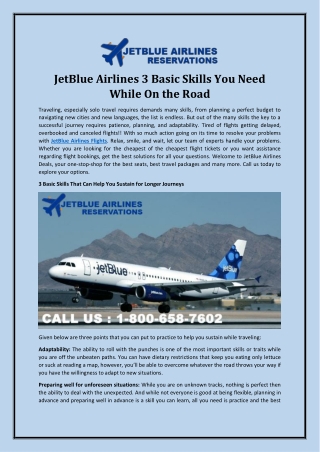 JetBlue Airlines 3 Basic Skills You Need While On the Road