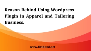 Reason behind using wordpress plugin in apparel and tailoring business