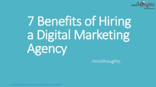 Benefits of Hiring a digital marketing company or an agency | Innothoughts systems