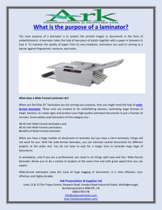 What is the purpose of a laminator?