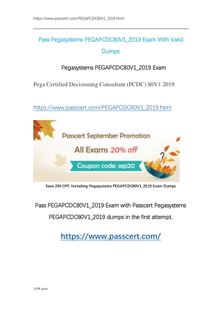 Pegasystems PEGAPCDC80V1_2019 Exam Dumps