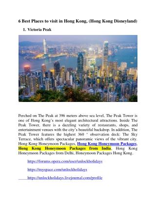 6 Best Places to visit in Hong Kong, Hong Kong Tour Packages