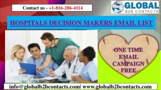 HOSPITALS DECISION MAKERS EMAIL LIST