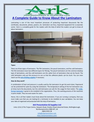 A Complete Guide to Know About the Laminators